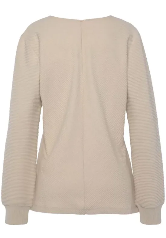 Sweatshirt"-Langarmshirt Mit V-Ausschnitt"